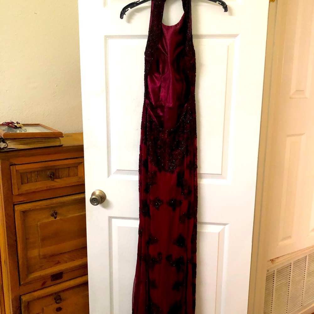 Scala Backless Halter Gown